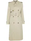 Burberry Trench Coat With Belted Waist And Epaulettes In Beige