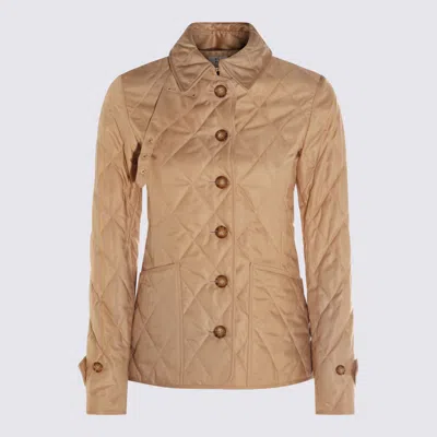 Burberry Beige Down Jacket In Brown