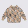Burberry Check Down Jacket In Nude