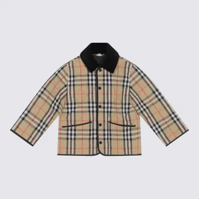Burberry Kids' Beige Down Jacket In Nude