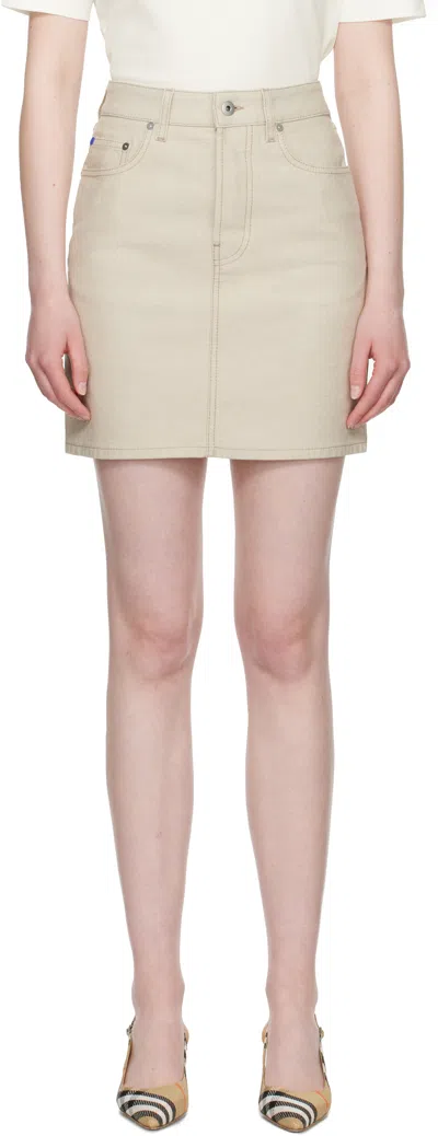 BURBERRY BEIGE EKD DENIM MINISKIRT