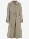 Burberry Beige Ellingham Cotton Trench Coat In Green