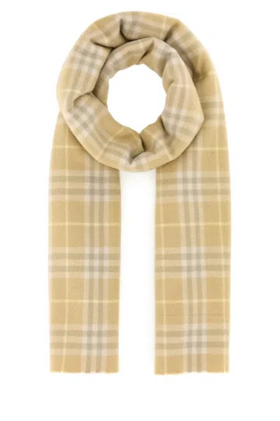 Burberry Beige Embroidered Logo Scarf