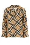 Burberry Check Print Silk Shirt In Beige