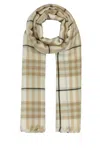 Burberry Women Embroidered Cashmere Blend Scarf In Beige