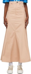 Burberry Woman Maxi Skirt Camel Size 6 Cotton In Pale Nude