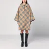 Burberry Vintage Check Zipped Poncho In Beige