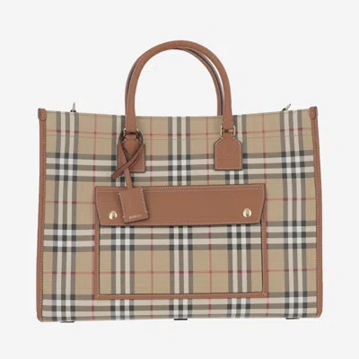 Burberry Beige Freya Medium Tote In Multi