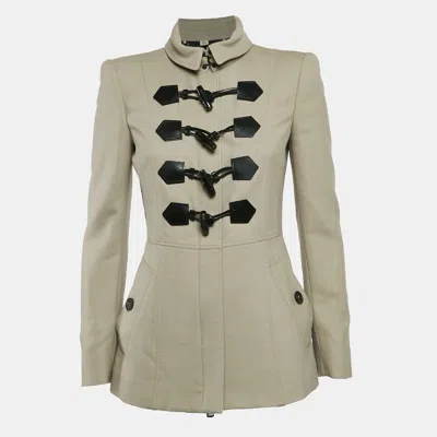 Pre-owned Burberry Beige Gabardine Duffle Jacket S
