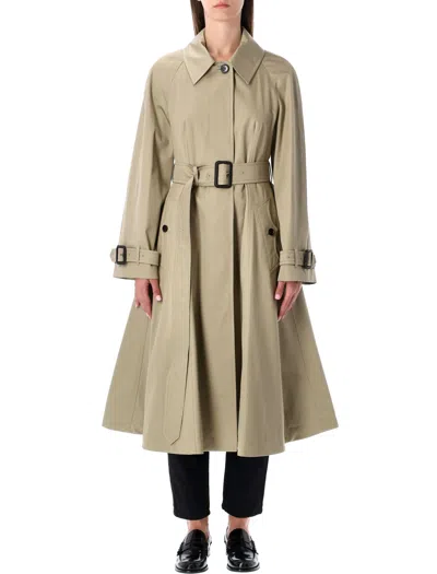 Burberry Beige Gabardine Ellingham Fit-and-flare Coat In Neutral