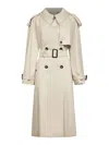 Burberry Women Beige Gabardine Fitzrovia Long Trench Coat