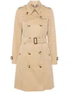 Burberry Belted Double-breasted Trench Coat With Epaulettes And Storm Flap In Neutral