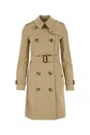 Burberry Mid-length Kensington Heritage Trench Coat In Honey