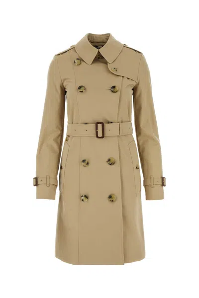 BURBERRY BEIGE GABARDINE HERITAGE CHELSEA TRENCH COAT
