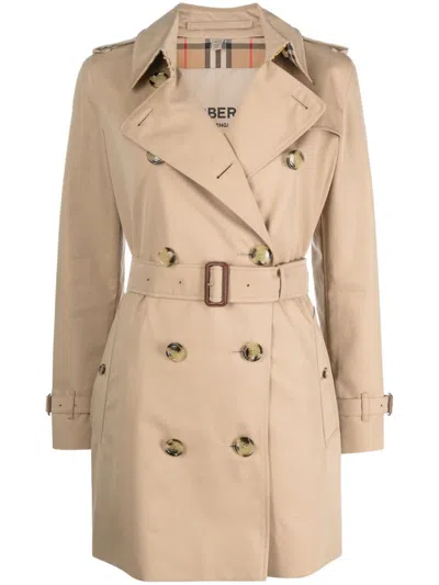 Burberry Women Kensington Cotton Trench Coat In Multi