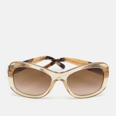 Pre-owned Burberry Beige Gradient B 4189 Frame Cat Eye Sunglasses In Sand