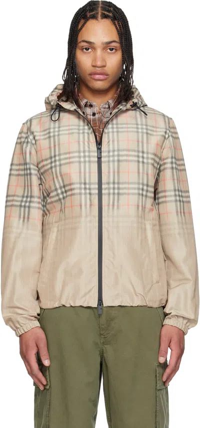 Burberry Stone Island Stretch Wool Crewneck Sweater With Reverse Stitch Details In Neutral