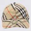 Burberry Beige Check Adjustable Strap Hat In Beige