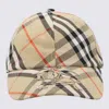 Burberry Beige Check Adjustable Strap Hat In Sand
