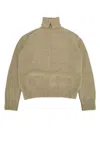 Burberry Beige High Neck Sweater In Beige