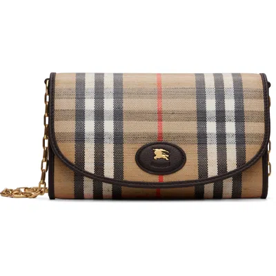 Burberry Beige Highlands Chain Strap Wallet​ Bag In B9368 Sand