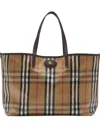 Burberry Medium Tote Bag Highlands Rectangular Check In Brown