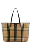 Burberry Womens Highlands Medium Cotton-blend Tote Bag Sand In Sand