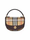 Burberry Check Motif Crossbody Handbag With Removable Strap In Nude