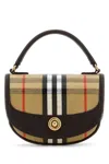 Burberry Mini Handbag With Check Pattern And Top Handle In Sand