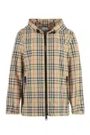 BURBERRY BEIGE HOODED WINDBREAKER FOR WOMEN