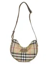 Burberry Curved Shoulder Bag With Classic Check Pattern And Gold-tone Hardware