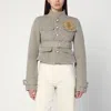 Burberry Beige Jacket In Cotton Canvas With B Shield Emblem In Beige