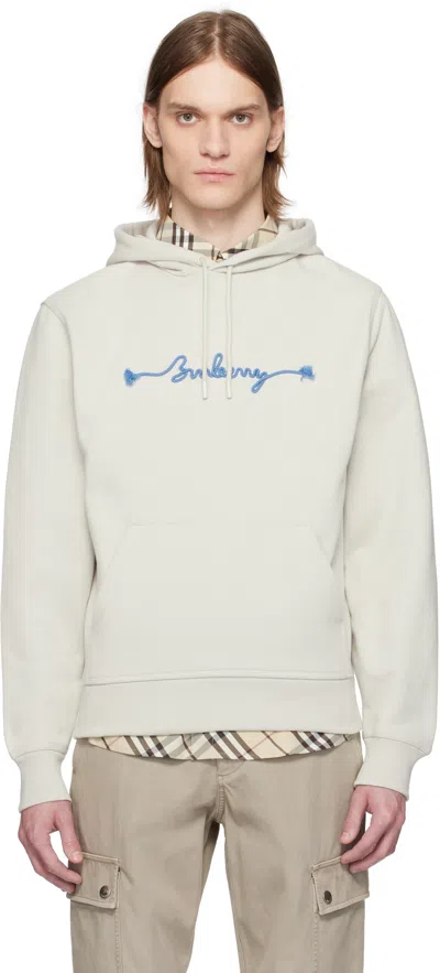 BURBERRY BEIGE KNOT LOGO COTTON HOODIE