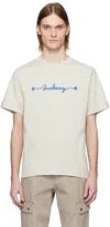 Burberry Mens Sail Knot Logo-text Crewneck Cotton T-shirt In Sail