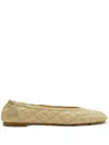 Burberry Sadler Quilted Leather Ballerina Flats In Beige