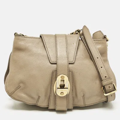 Pre-owned Burberry Beige Leather Bartow Shoulder Bag