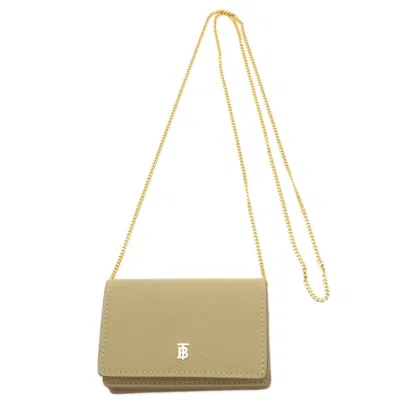 Pre-owned Burberry Beige Leather Chain/shoulder Wallet ()