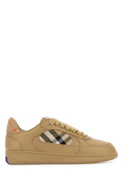 BURBERRY BURBERRY BEIGE LEATHER TERRACE SNEAKERS
