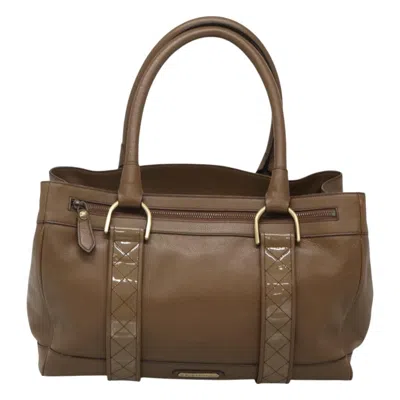 Pre-owned Burberry Beige Leather Tote Bag ()