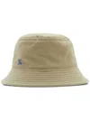 Burberry Equestrian Knight Embroidered Cotton Bucket Hat In Beige