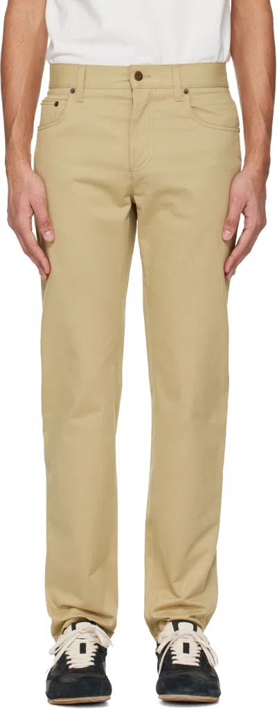 Burberry Beige Logo Patch Jeans In Neutral