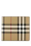Burberry All-over Check Printed Bi-fold Wallet In Beige