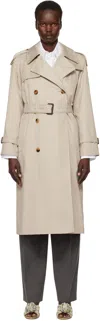 Burberry Beige Long Castleford Trench Coat In Heron