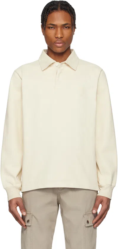 Burberry Beige Long-sleeve Cotton Polo In Alpine