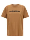 Burberry Beige T-shirt With Logo Print On Front In Cotton Woman In Beige