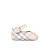 Burberry Beige Mary Jane Ballet Flats For Baby Girl Vintage Check In Grey