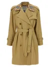 Burberry Castleford Check Collar Water Resistant Gabardine Trench Coat
