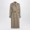 Burberry Double Breasted Cashmere Coat Epaulettes Storm Flap In Gray
