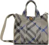 Burberry Embroidered Fabric Check Mini Handbag In Lichen
