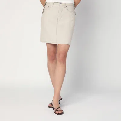 Burberry Beige Mini Skirt In Denim In Neutral